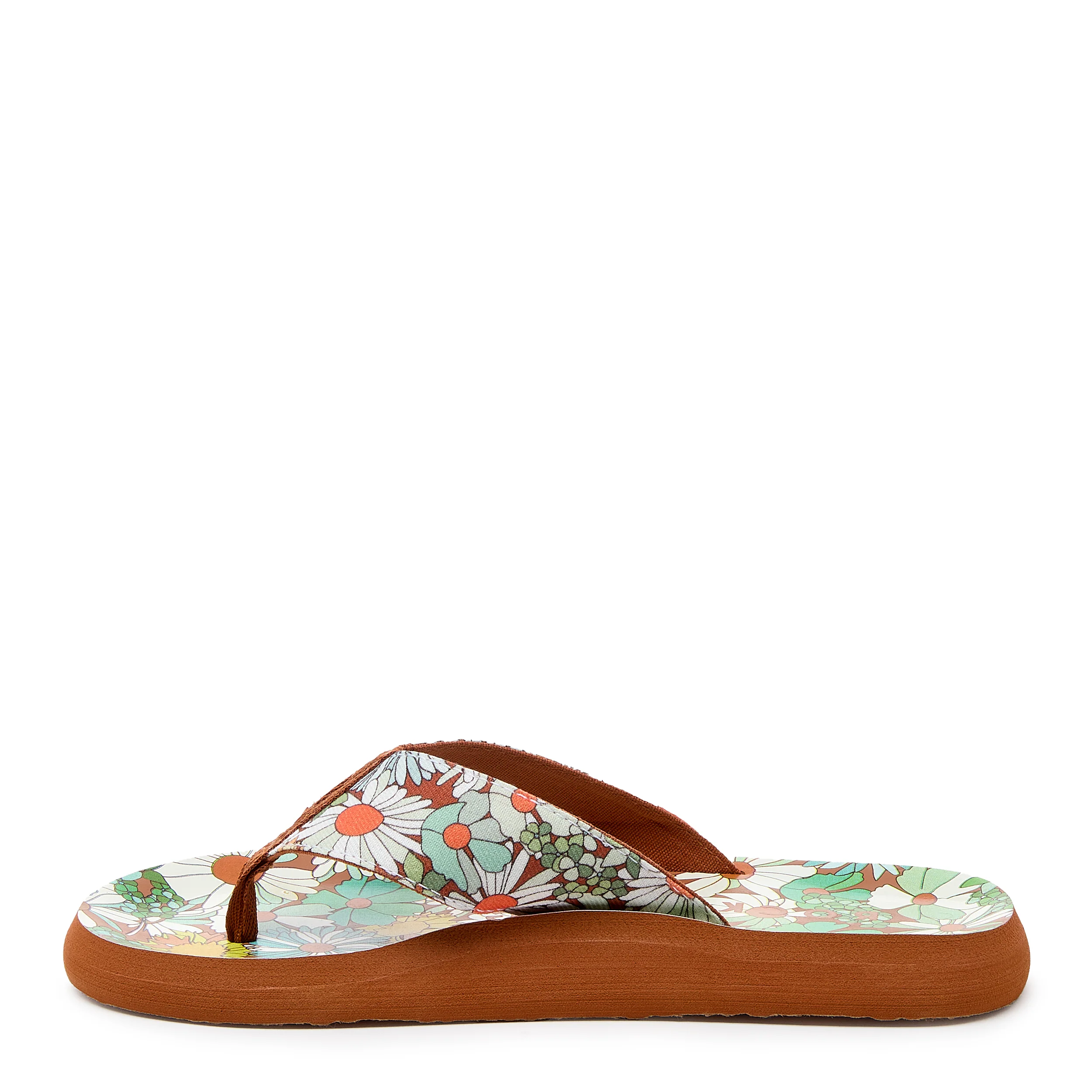 Adios Brown Floral Flip-Flops - Image 4