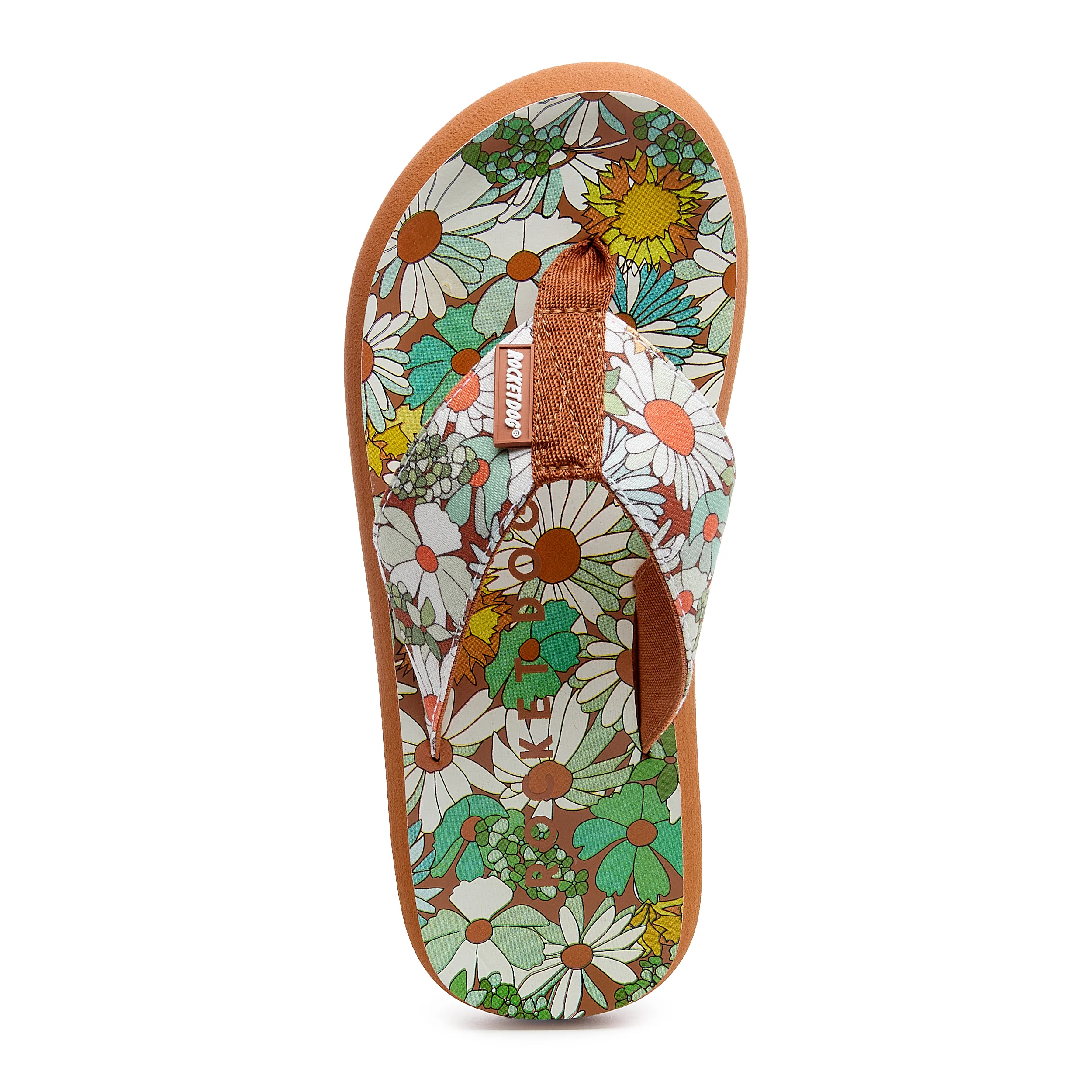 Adios Brown Floral Flip-Flops - Image 6