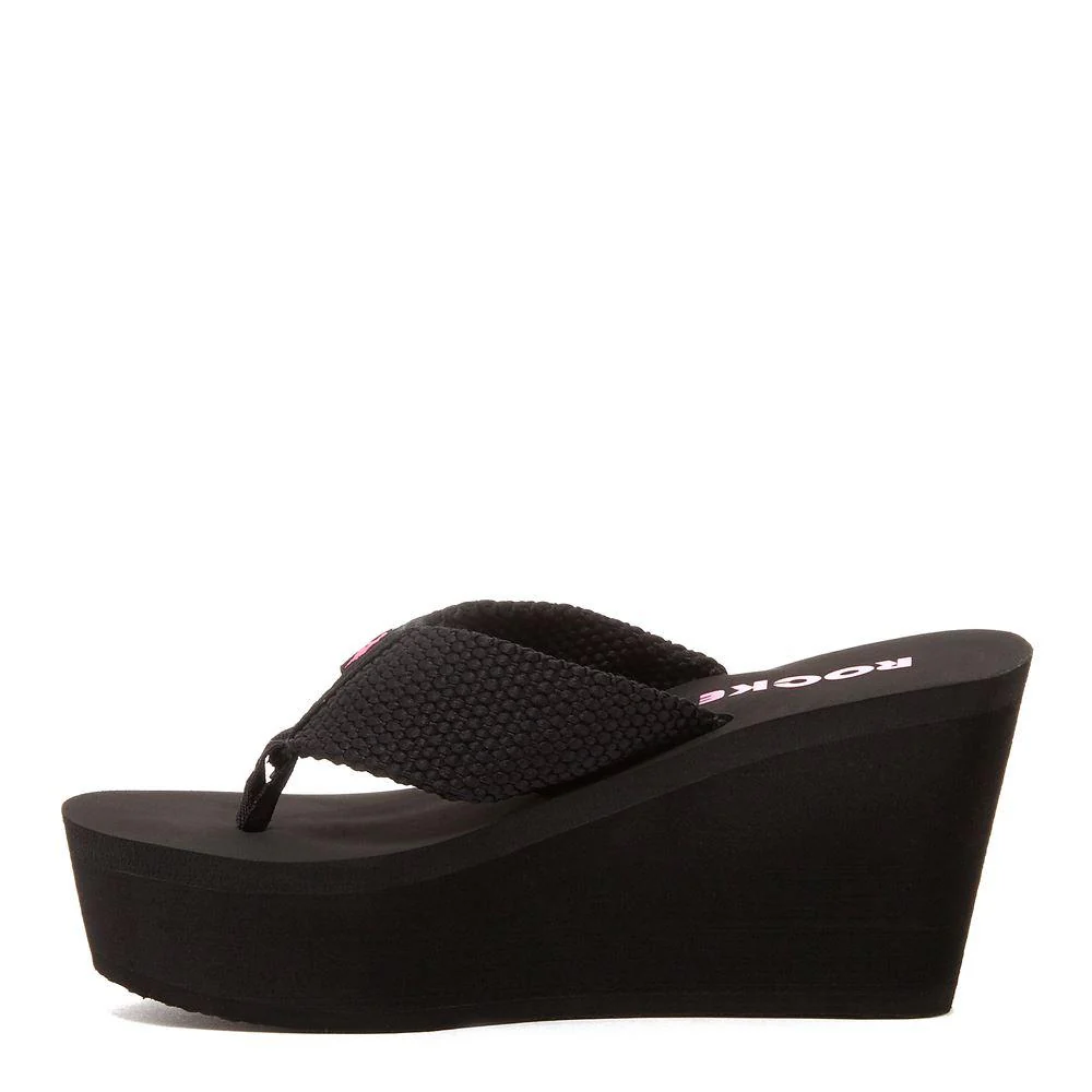 Diver Black Wedge Flip-Flops - Image 6
