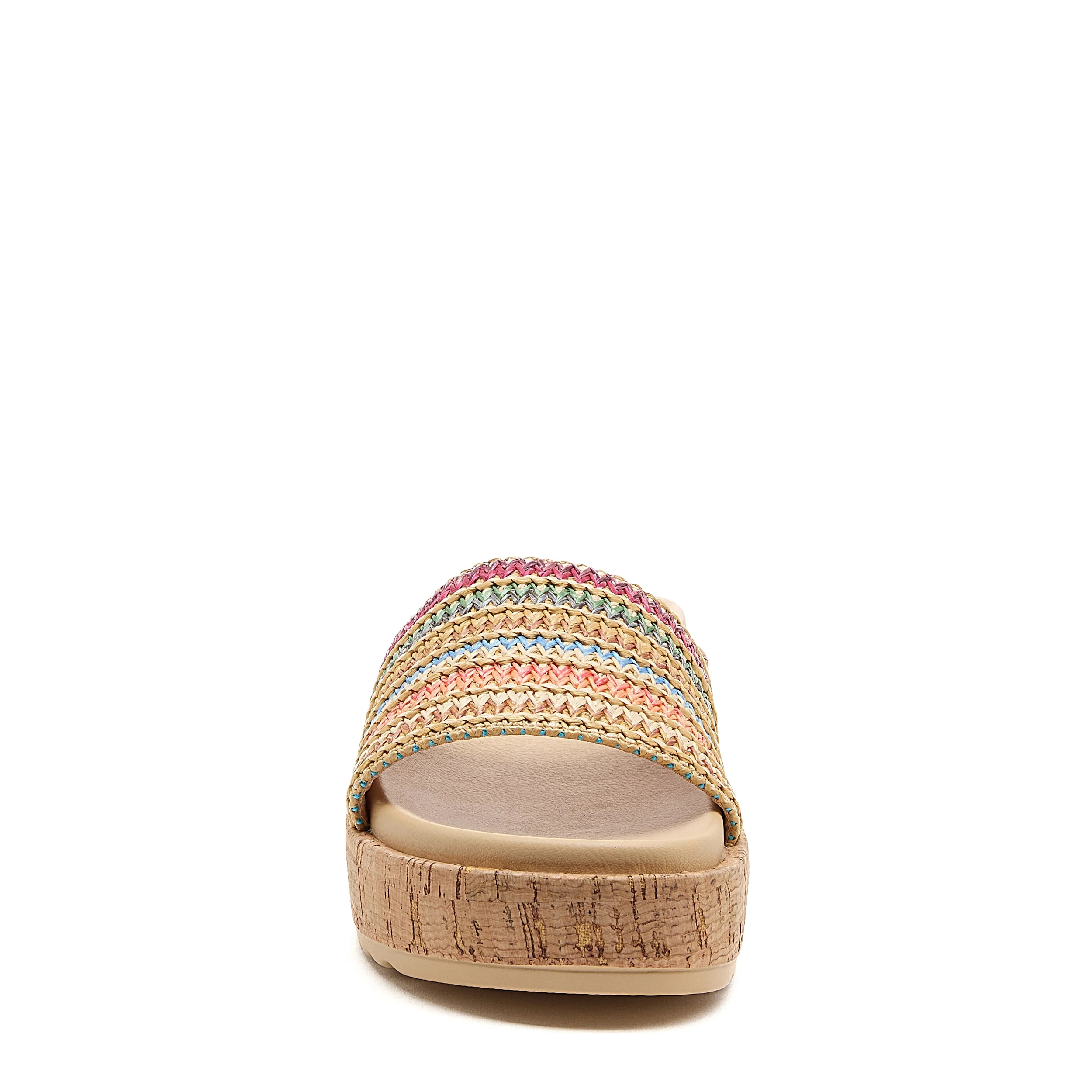 Faye Multi Stripe Raffia Platform Sandals - Image 5