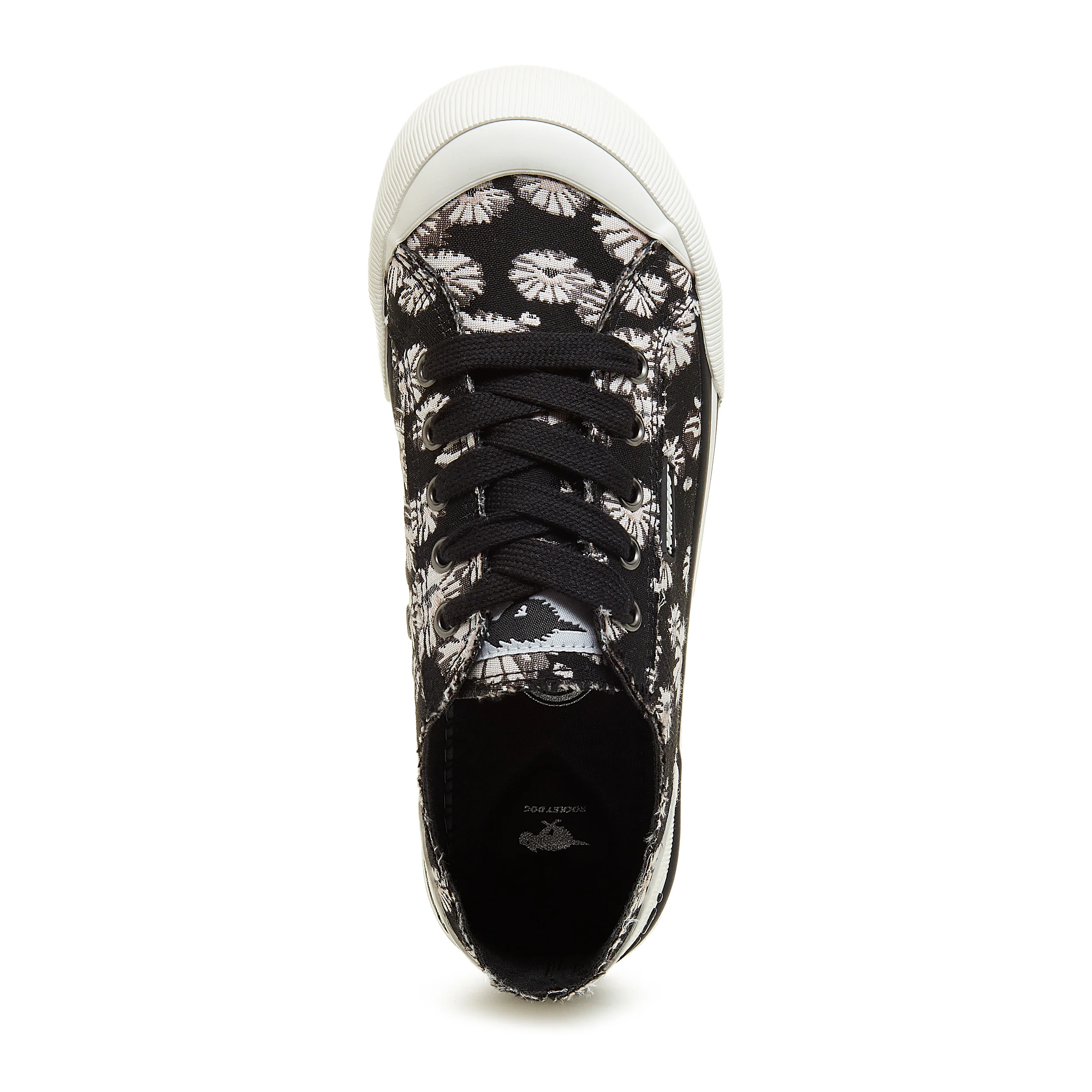 Jazzin Black Floral Trainers - Image 6