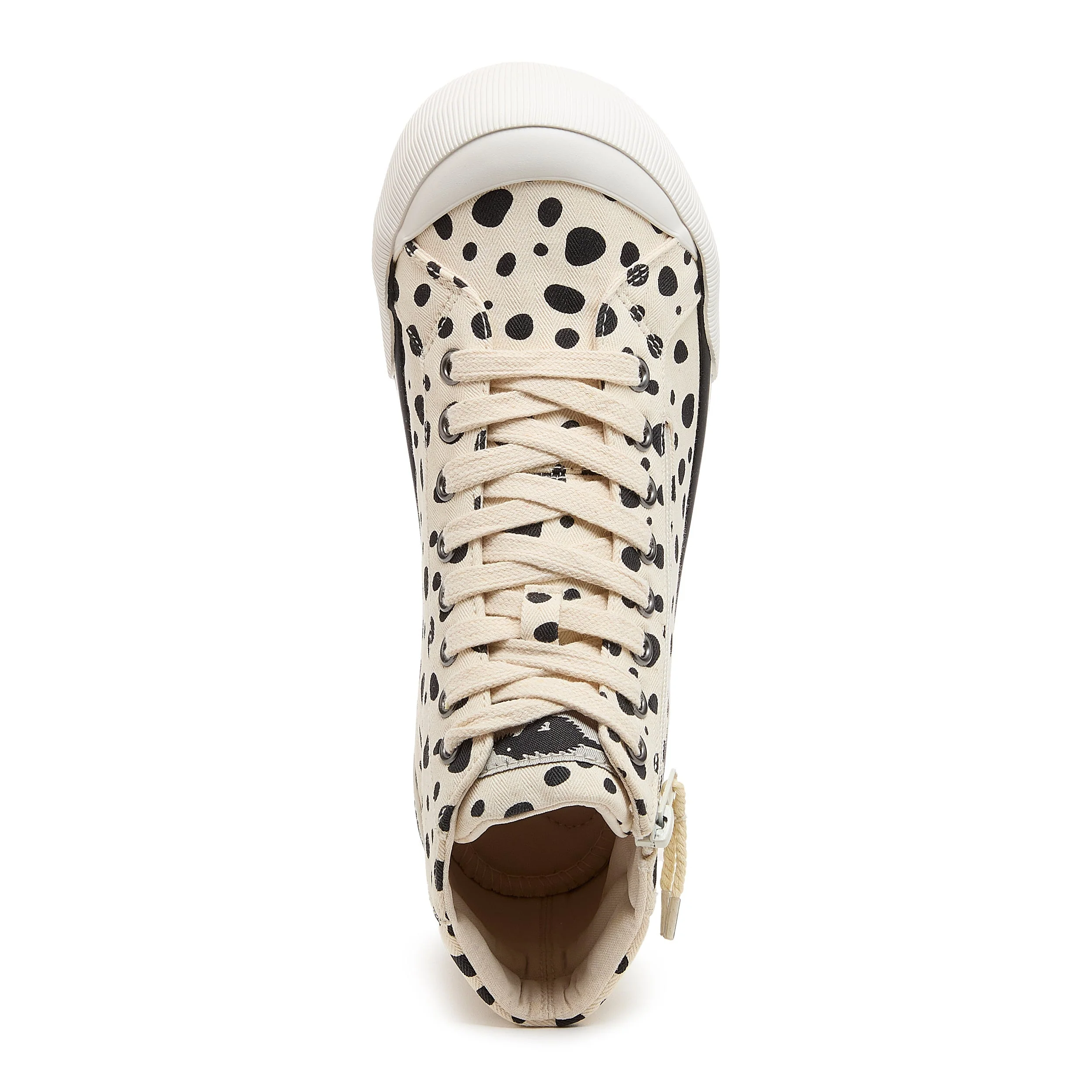 Jazzin Off White Spotty High-top Trainers - Image 6