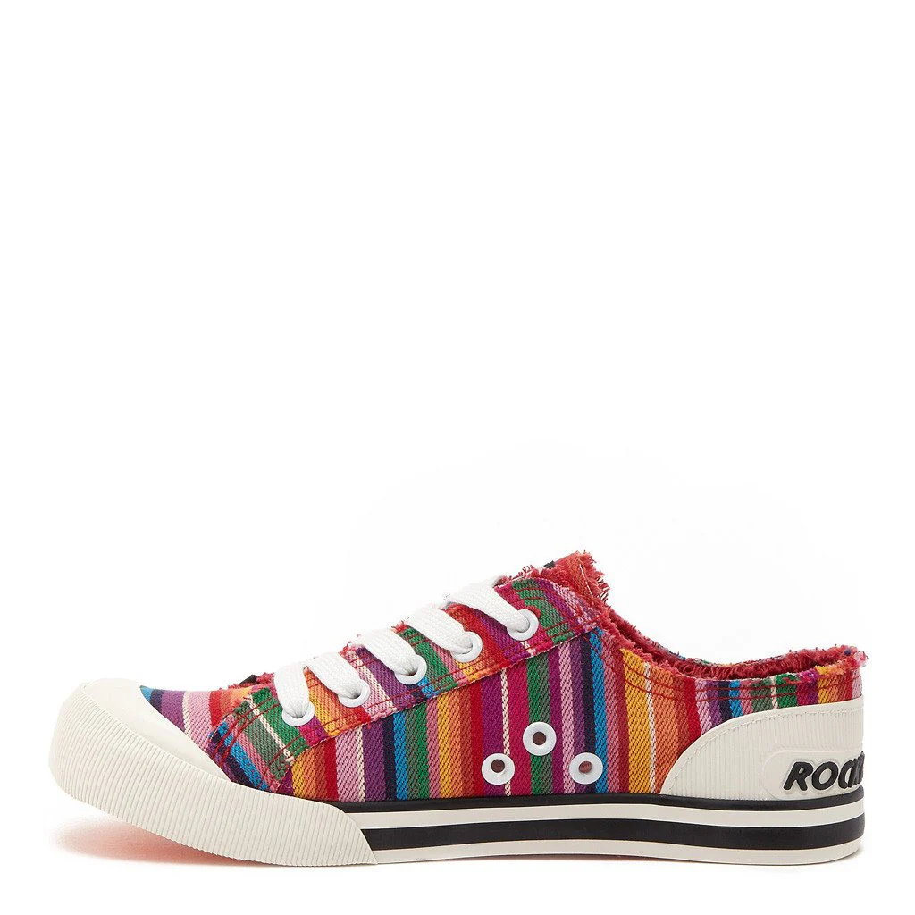 Jazzin Red Multi Stripe Trainers - Image 5