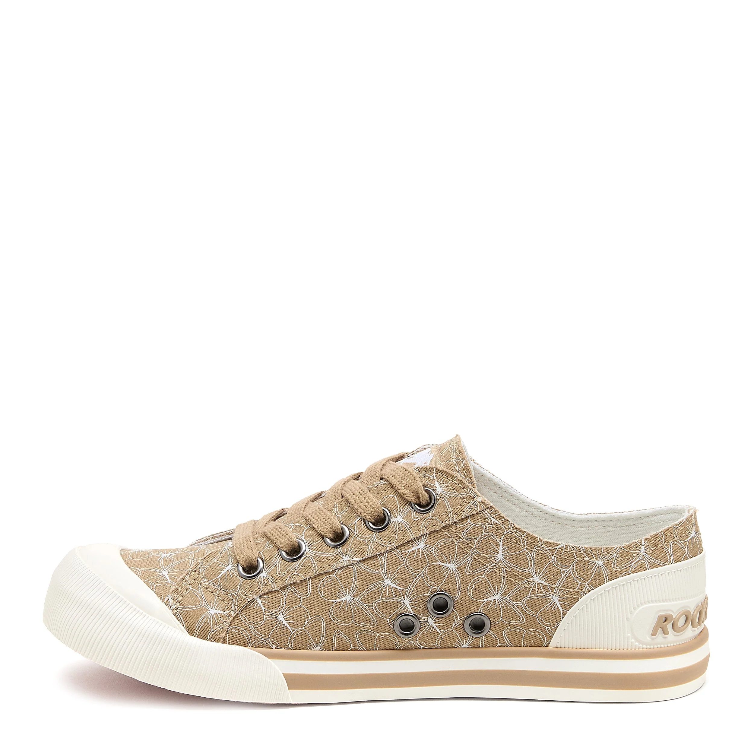 Jazzin Tan Geometric Print Trainers - Image 3